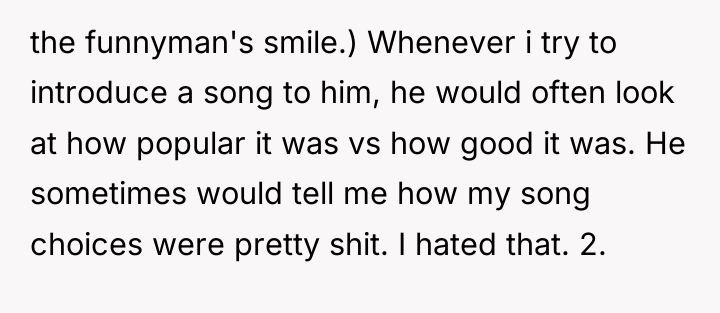 the funnyman's smile.) Whenever i try to introduce a song...