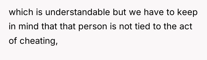 which is understandable but we have to keep in mind...