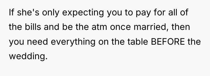 If she's only expecting you to pay for all of...