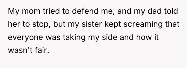 My mom tried to defend me, and my dad told...