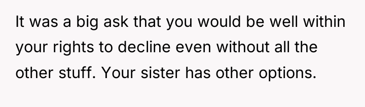 It was a big ask that you would be well...