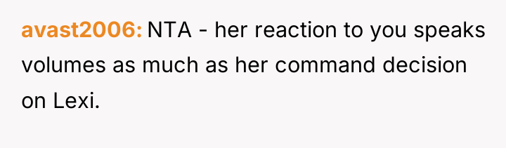 avast2006 NTA - her reaction to you speaks volumes as...