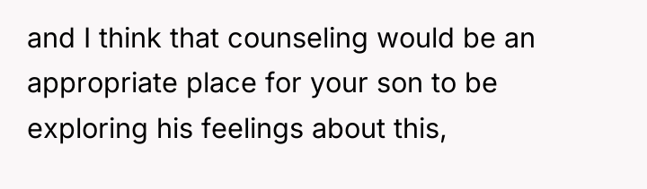 and I think that counseling would be an appropriate place...
