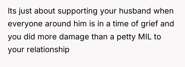 Its just about supporting your husband when everyone around him...