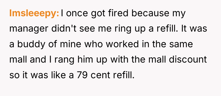 Imsleeepy I once got fired because my manager didn't see...