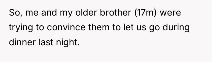 So, me and my older brother (17m) were trying to...