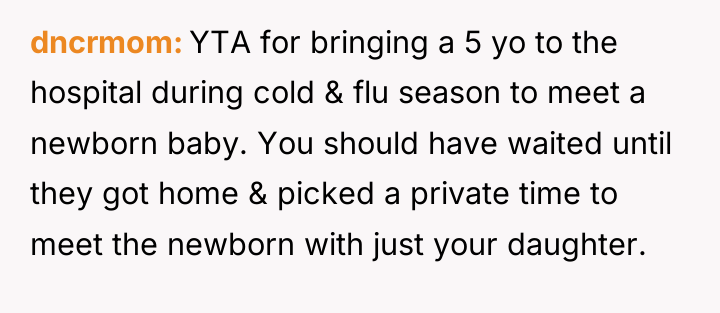 dncrmom YTA for bringing a 5 yo to the hospital...