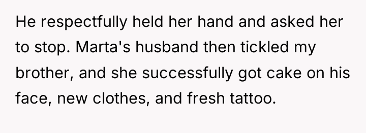 He respectfully held her hand and asked her to stop....