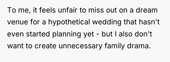 To me, it feels unfair to miss out on a...
