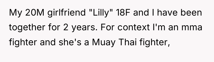 My 20M girlfriend "Lilly" 18F and I have been together...