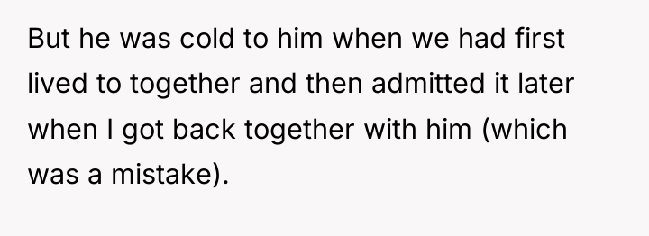 But he was cold to him when we had first...