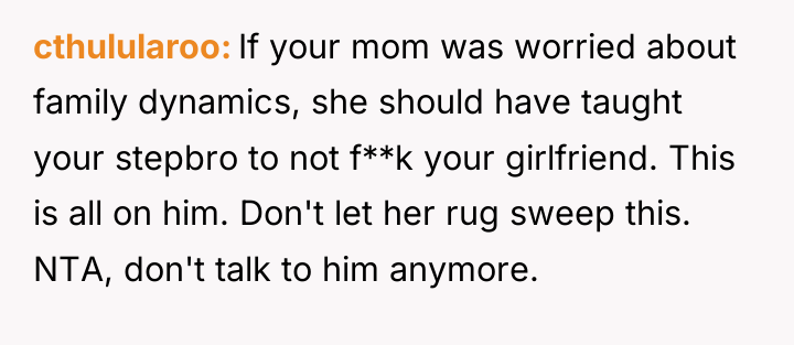 cthulularoo If your mom was worried about family dynamics, she...