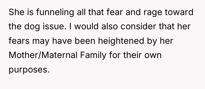 She is funneling all that fear and rage toward the...
