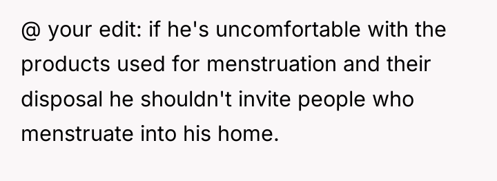 @ your edit: if he's uncomfortable with the products used...
