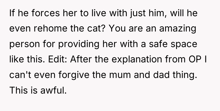 If he forces her to live with just him, will...