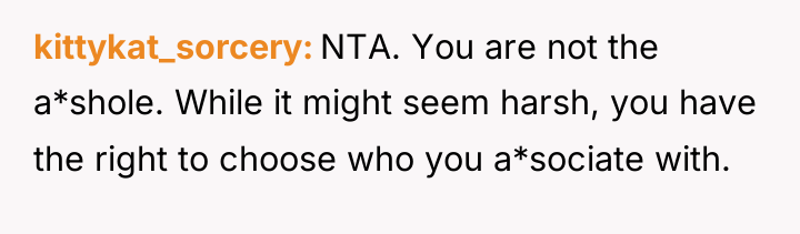 kittykat_sorcery NTA. You are not the a*shole. While it might...