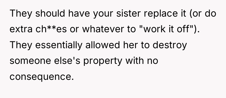 They should have your sister replace it (or do extra...