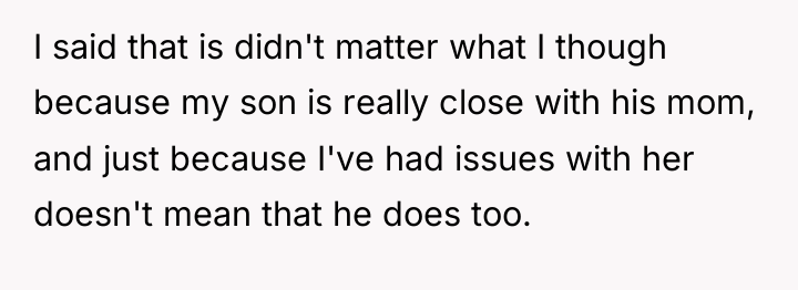 I said that is didn't matter what I though because...