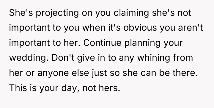 She's projecting on you claiming she's not important to you...