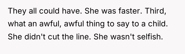 They all could have. She was faster. Third, what an...