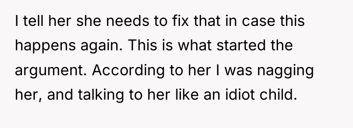 I tell her she needs to fix that in case...