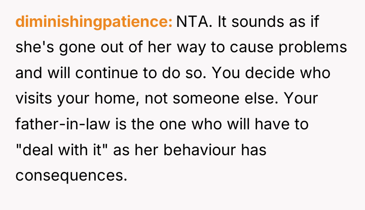 diminishingpatience NTA. It sounds as if she's gone out of...