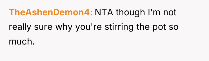 TheAshenDemon4 NTA though I'm not really sure why you're stirring...