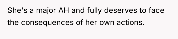 She's a major AH and fully deserves to face the...