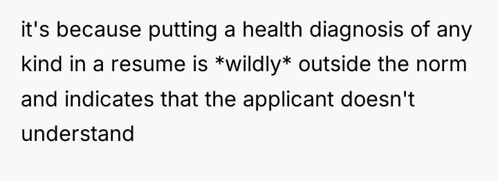 it's because putting a health diagnosis of any kind in...