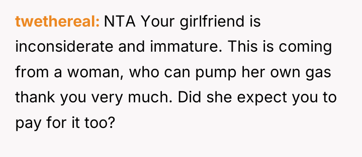 twethereal NTA Your girlfriend is inconsiderate and immature. This is...