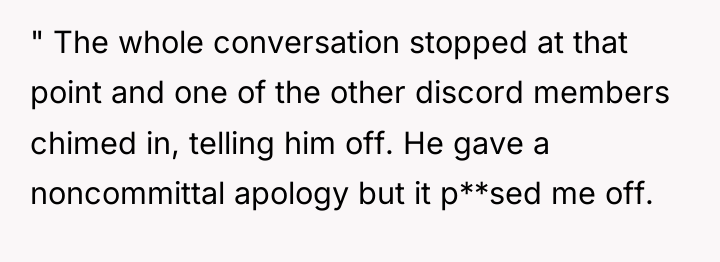 " The whole conversation stopped at that point and one...