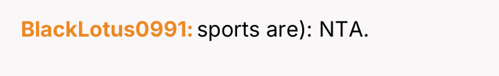 BlackLotus0991 sports are): NTA.