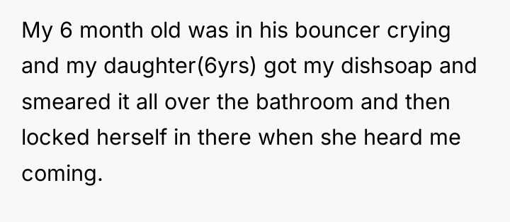 My 6 month old was in his bouncer crying and...