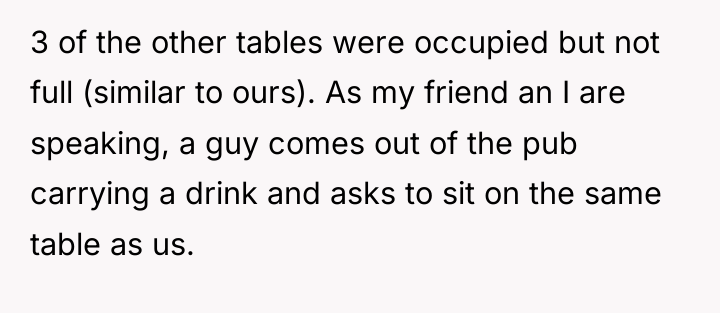 3 of the other tables were occupied but not full...