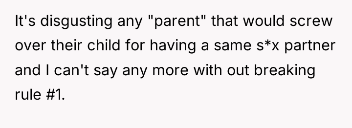 It's disgusting any "parent" that would screw over their child...
