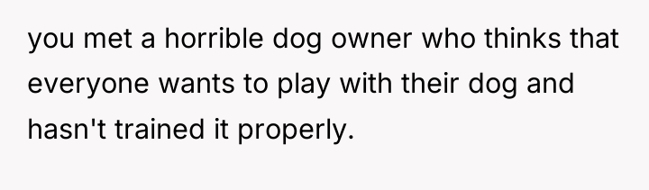 you met a horrible dog owner who thinks that everyone...