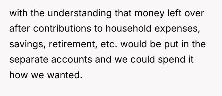 with the understanding that money left over after contributions to...