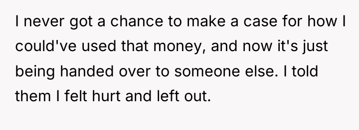 I never got a chance to make a case for...