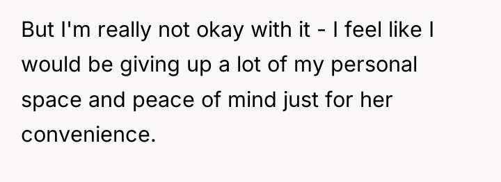 But I'm really not okay with it - I feel...