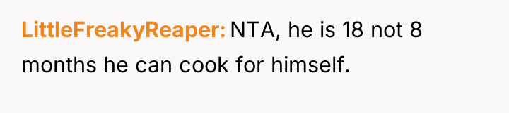 LittleFreakyReaper NTA, he is 18 not 8 months he can...