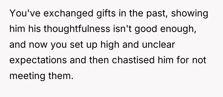 You've exchanged gifts in the past, showing him his thoughtfulness...