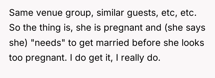 Same venue group, similar guests, etc, etc. So the thing...