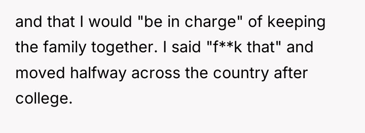and that I would "be in charge" of keeping the...