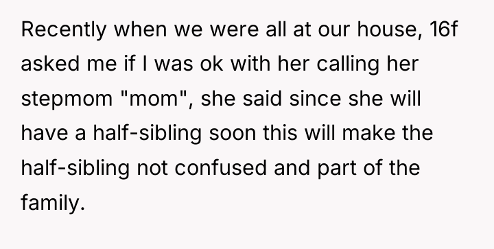 Recently when we were all at our house, 16f asked...