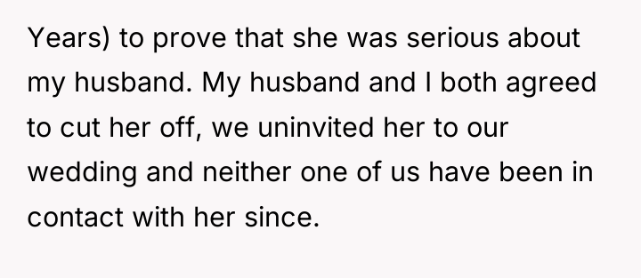 Years) to prove that she was serious about my husband....