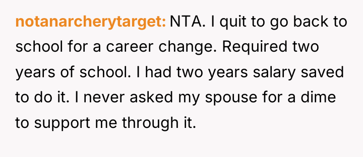 notanarcherytarget NTA. I quit to go back to school for...
