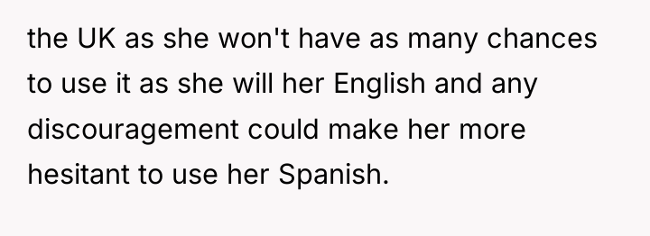 the UK as she won't have as many chances to...