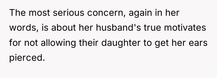The most serious concern, again in her words, is about...