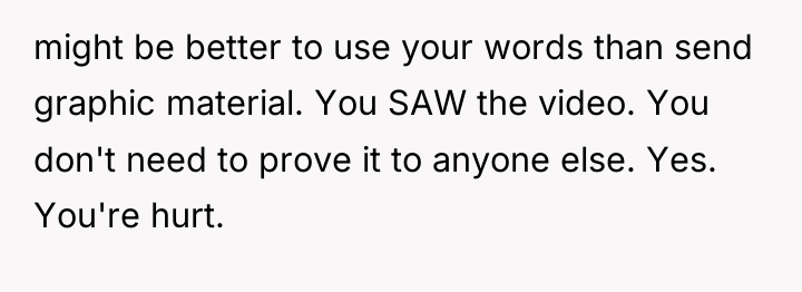 might be better to use your words than send graphic...