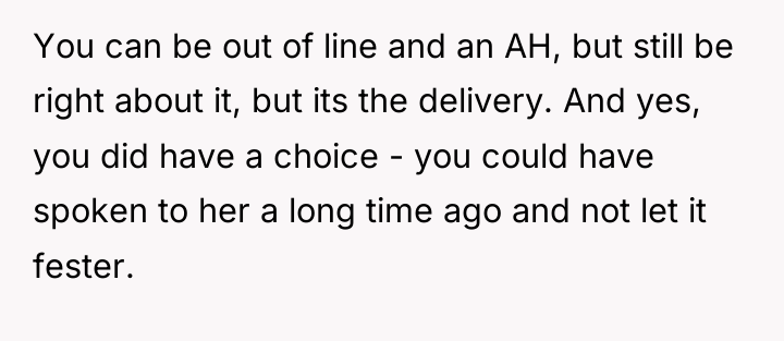 You can be out of line and an AH, but...
